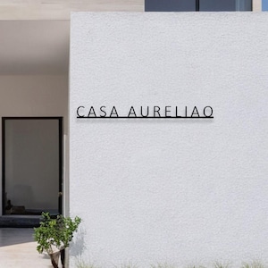 Letrero metálico personalizado, Letrero con el nombre de la casa, Placa con el nombre de la casa para exteriores, Letreros para exteriores, Tradicional, Regalo para él, Letrero metálico para casa