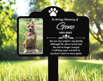 Custom Pet Portrait Memorial Stake, Pet Photo Garden Sign, Gift for Pet, Dog Grave Marker,  Personalized Dog Garden Sign, Pet Loss Gift