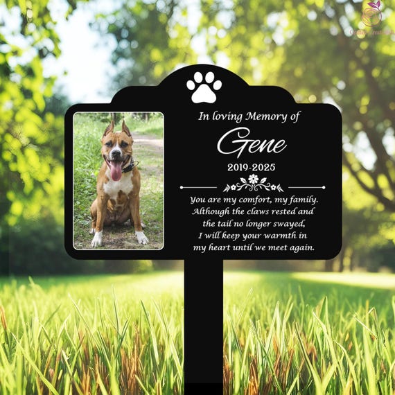 Custom Pet Portrait Memorial Stake, Pet Photo Garden Sign, Gift for Pet, Dog Grave Marker,  Personalized Dog Garden Sign, Pet Loss Gift