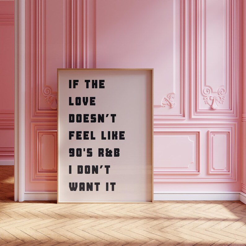 90s R&B Typography Print | Retro Music Poster (instant Download) - Etsy