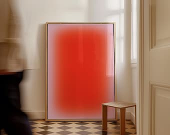 Red Gradient Aura Art Print | Y2K Home Decor (Digital Download)