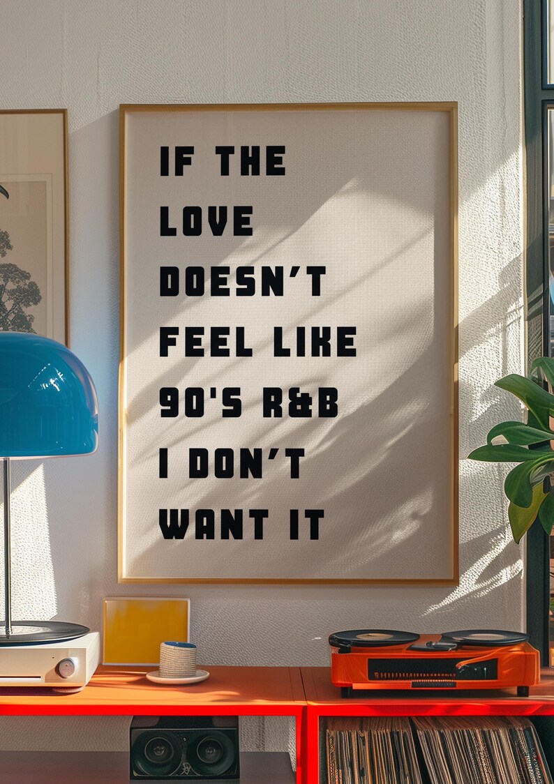 90s R&B Typography Print | Retro Music Poster (instant Download) - Etsy