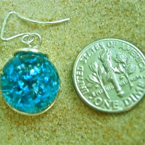 Turquoise Fried Marble Earrings with Silver image 5