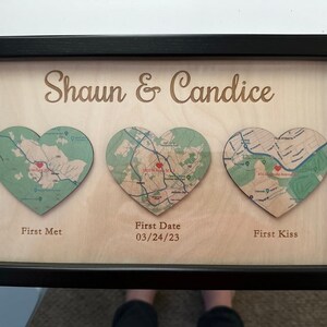 Carte coeur en bois personnalisée avec gravure personnalisée, cadeau spécial pour carte de localisation