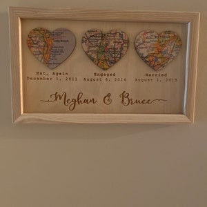 Carte coeur en bois personnalisée avec gravure personnalisée, cadeau spécial pour carte de localisation