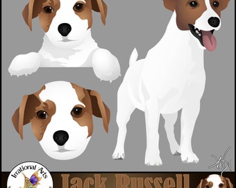 Jack Russell Terrier Clipart Graphics set 1 - with 3 PNG graphics [INSTANT DOWNLOAD]