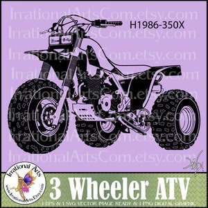 ATV-H1986-350X - 1 EPS & 1 SVG Vinyl Ready Image et 1 PnG clipart fichiers graphiques hors route {Téléchargement instantané}