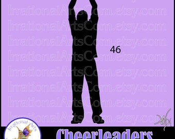 Cheerleader pose 46 - with 1 EPS & SVG Vinyl Ready Image  and 1 PNG digital clipart graphics  (Instant Download)