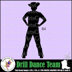 Drill Dance Team Silhouetten Pose B4 Boys - mit 1 EPS & SVG Vinyl bereit Dateien und 1 PNG digitale Datei und scl (Instant Download)