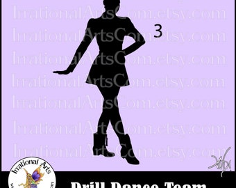 Drill Dance Team Silhouettes Pose 3 - with 1 eps & svg Vinyl Ready files and 1 png digital file and commercial license [INSTANT DOWNLOAD]