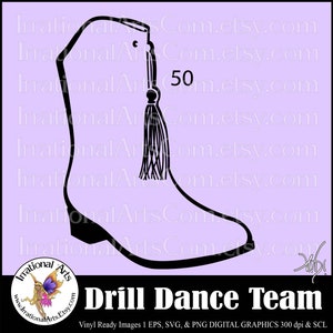 Drill Dance Team Silhouetten Pose 50 Boot - mit 1 EPS & SVG Vinyl bereit Dateien und 1 PNG digitale ClipArt-Datei und kleine kommerzielle Lizenz