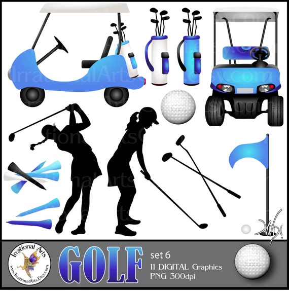 pic Blue Golf Cart Clip Art etsy
