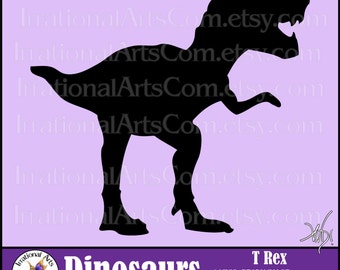 Dinosaurier Silhouetten T Rex - 1 EPS & SVG Vinyl bereit Bilder und PNG-Dateien, plus eine kommerzielle Lizenz "Instant Download"