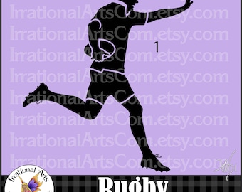 Rugby Players Silhouettes Pose 1 - with 1 EPS & 1 SVG vector files and 1 PNG digital clipart graphic  and scl wrestling {Instant Download}