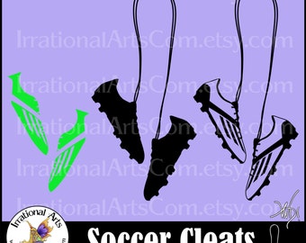 Soccer Cleats - with 3 EPS & SVG Vinyl Ready images  and 3 PNG digital clipart graphics [Instant Download]