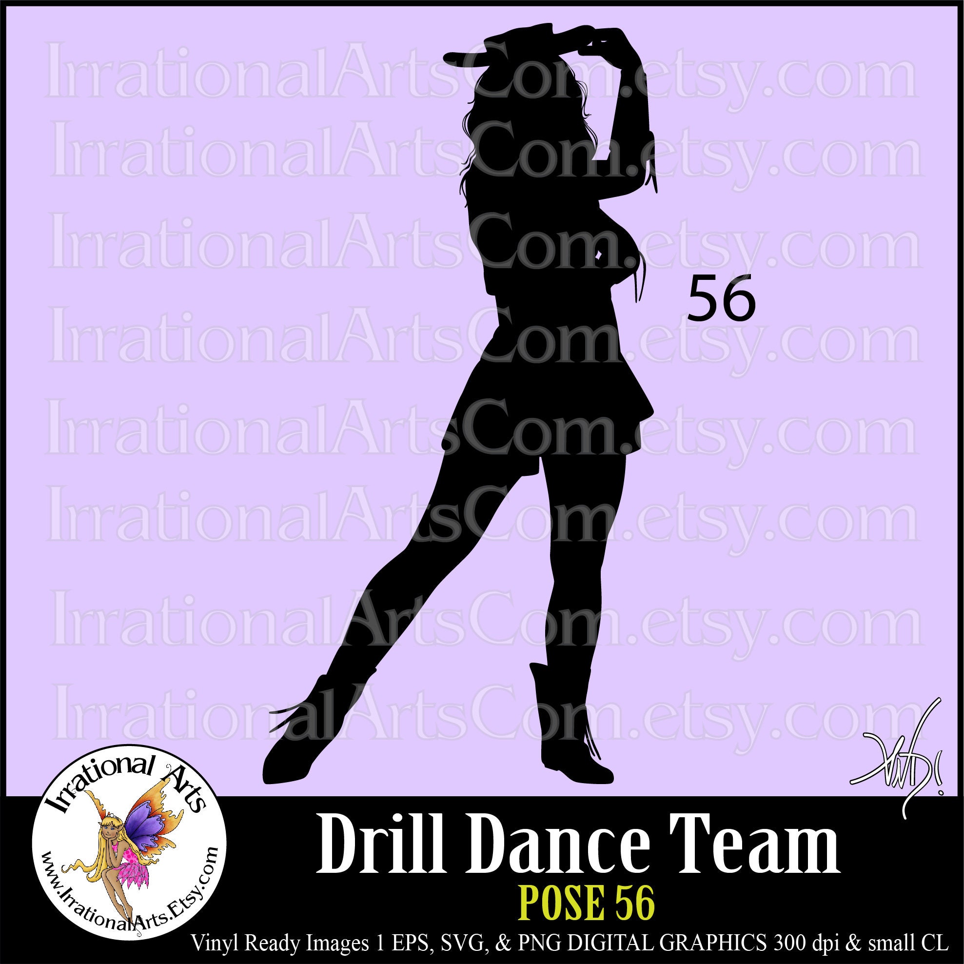 Drill Dance Team Silhouettes Pose 56 1 EPS & SVG Vinyl Ready Etsy