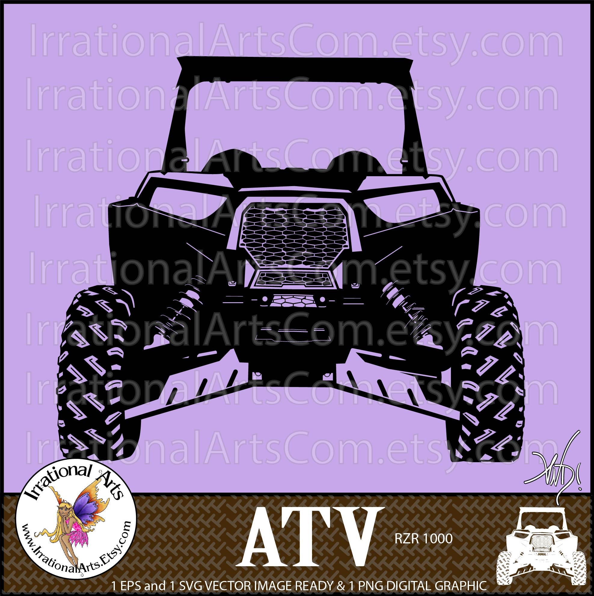 ATV RZR1000 Front View - 1 EPS & 1 SVG Vinyl Ready Image and 1 Png ...