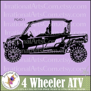 ATV Fuoristrada PG4D 1 - con 1 EPS & 1 SVG Vinyl Ready Image e 1 Png clipart File grafici digitali 4 porte (Download istantaneo)