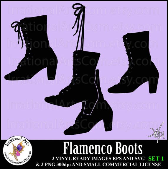 Flamenco Boots - With 3 EPS and SVG Vinyl Ready File and 3