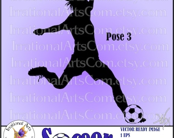 Soccer pose 3 - with 1 EPS, 1 SVG and 1 PNG digital files and Small Commercial License (Instant Download)