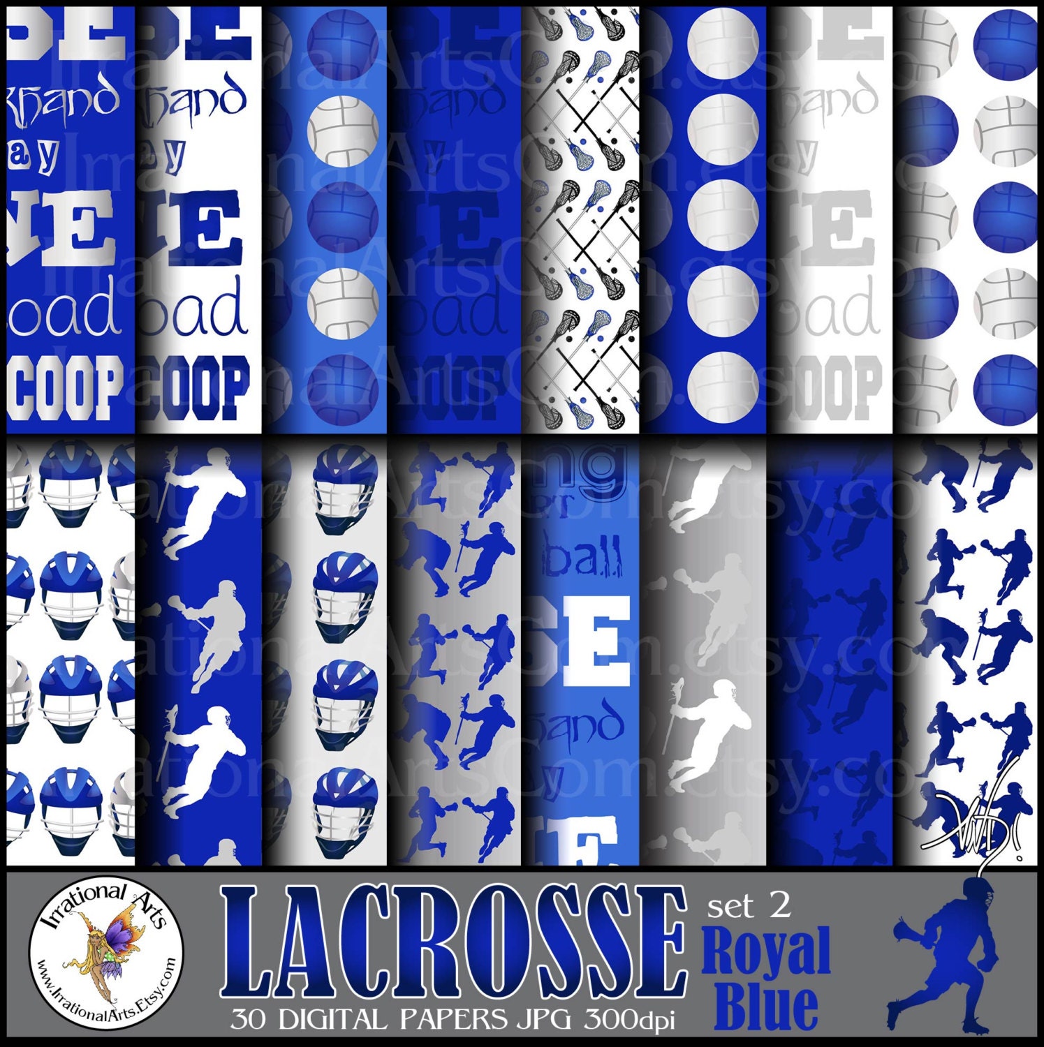 Lacrosse Papers Set 2 with 30 JPG file digital Scrapbooking Etsy
