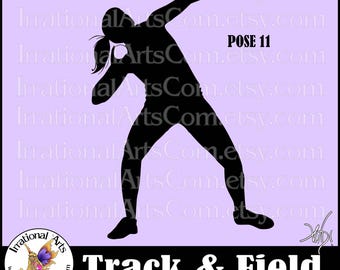 Shot Put Track and Field Pose 11 Silhouette - Vinyl Ready Image digital clipart graphic - 1 EPS 1 SVG & 1 Png (Instant Download)