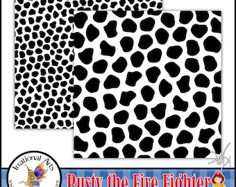 Rusty the Fire Fighter Dalmation papers - 2 digital papers JPG format [INSTANT DOWNLOAD]