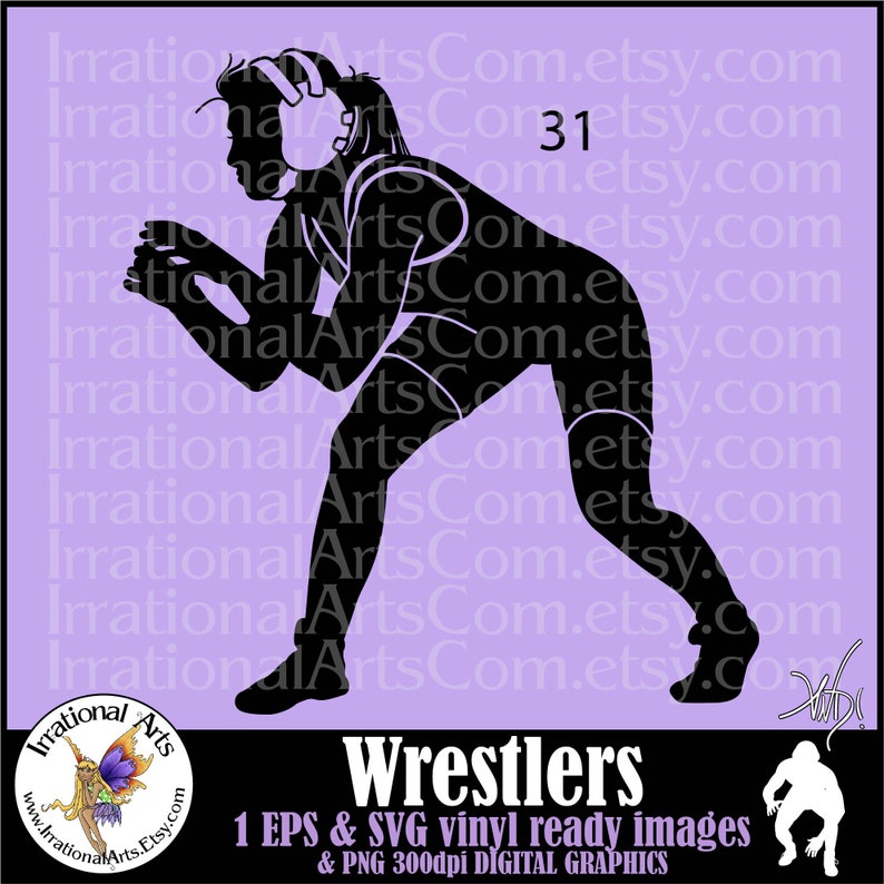 Wrestlers Silhouettes Female Pose 31 with 1 EPS & 1 SVG vector files and 1 PNG digital clipart graphic and scl wrestlingInstant Download image 1