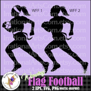 Frauen Flagge Fußball Silhouetten Pose 1 und 2 - mit 2 EPS & 1 SVG Vektor Dateien und 2 PNG digitale Clipart Grafik und scl Sofort Download