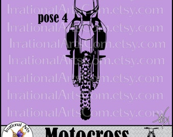 Motocross Dirt Bike Silhouette pose 4 - with 1 EPS & 1 SVG Vinyl Ready Image and 1 PNG clipart graphics files (Instant Download)