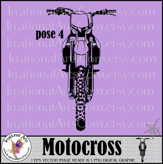 Motocross Dirt Bike Silhouette Pose 4 With 1 EPS & 1 SVG - Etsy.