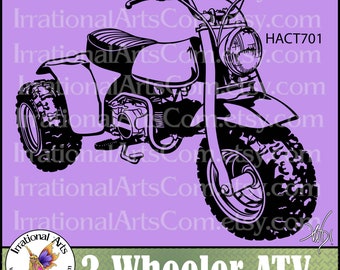 ATV Off-road Vehicle HATC701 - with 1 EPS & 1 SVG Vinyl Ready Image and 1 Png clipart Digital graphics files 3 wheel (Instant Download)