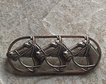Sterling Silver Horse Head Equestrian Pin