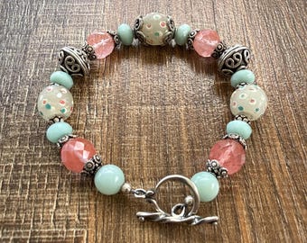 Cape Town - African Trade Beads, Cherry Quartz, Amazonite