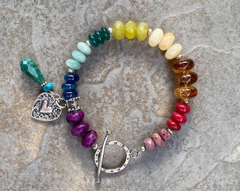 Chromatic Bracelet - Sugilite, Amazonite & Sterling Silver Gemstone Bracelet