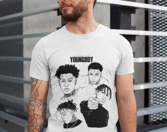 Youngboy T-shirt met print: uniseks T-shirt hiphopmuziekfan