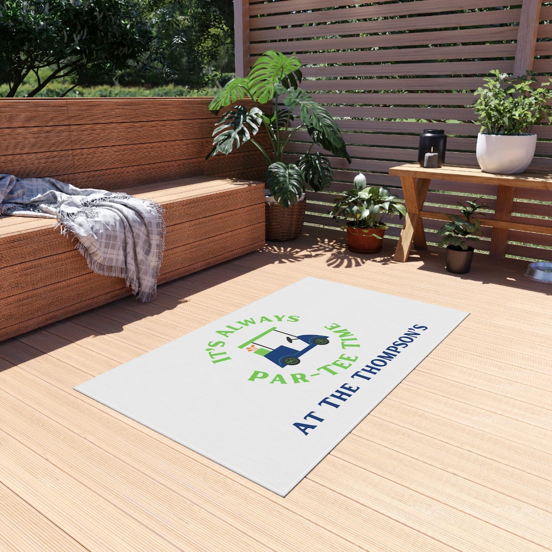Personalized It's Par Tee Time Golf Outdoor Rug, Custom Golf Decor ...