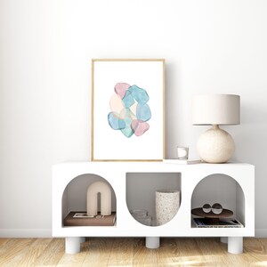 Seeglas Aquarell Wandkunst - Stilvolles Wohndekor, Geschenk für Kunstliebhaber, Moderne Ästhetik, minimalistisches Poster, Strand Gelassenheit
