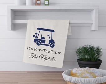 Personalized Golf Tea Towels, Fun Kitchen Décor, Golfing Gifts, Par-Tee Time Towels, Housewarming Gift, Golf Lover Essentials, Bar towel