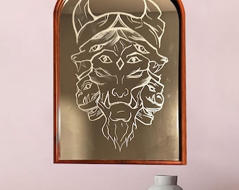Hand Etched Mirror
