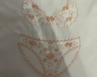 Lingerie Bag Made Ready to Ship embroidered in Blush No Personalization