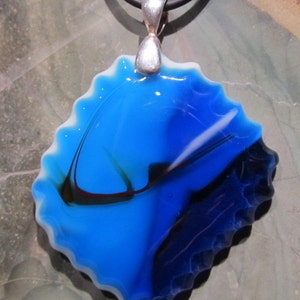 Fused Glass Pendant: Mysteries In The Blue image 4