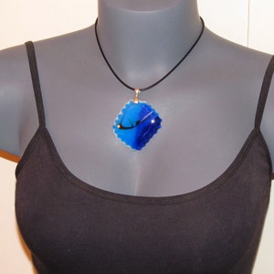 Fused Glass Pendant: Mysteries In The Blue image 3