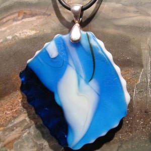 Fused Glass Pendant: Mysteries In The Blue image 2