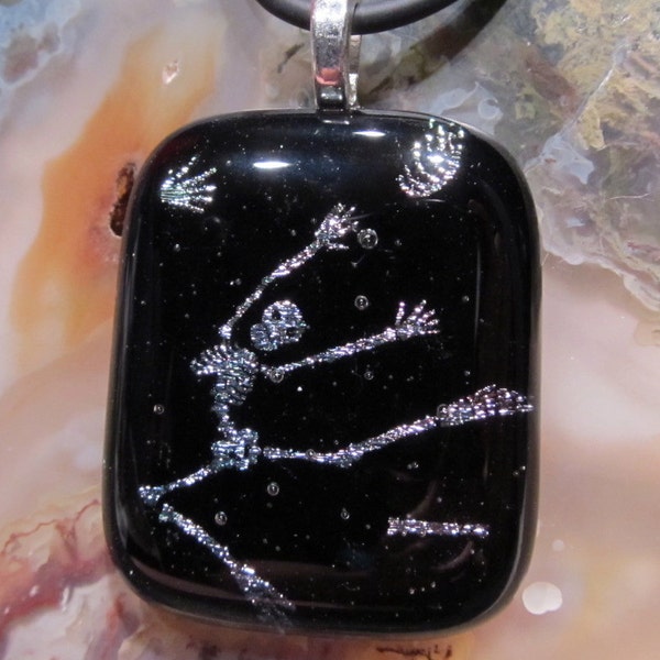 Fused Glass Pendant: Mr Bones