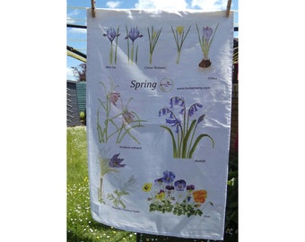 Tea Towel. Spring Flower Tea Towel. Original Design. Original Art. Tea Towel for the Home.