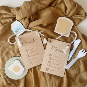 Faire semblant | Jeu de rôle | Menu de cuisine | École Maternelle Prématernelle | Jouet en bois | Décoration | Enfants | Salle de jeux