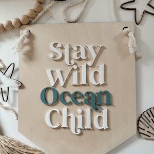 Decoración de habitación infantil, Arte de pared, Niño en el océano salvaje, Decoración de guardería, Letrero educativo, Accesorios para sala de juegos, Bajo el mar