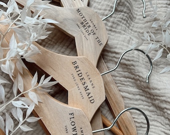 Personalized Engraved Wooden Wedding Hanger | Bridal Party Gift
