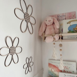 Decoración de habitación infantil, Frases para la pared, Margarita de ratán, Decoración de habitación de bebé, Bohemio, Escandinavo, Accesorios para sala de juegos, Margaritas de madera